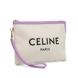 Canvas Logo Clutch White - Lab Luxury Resale