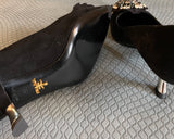 Prada Black Suede kitten with jewel Size 36