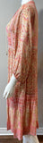 Spell Pink Floral and Metallic Thread Dress Size S