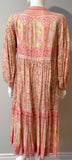 Spell Pink Floral and Metallic Thread Dress Size S