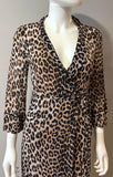 Ganni Leopard Wrap Dress Size 34/2