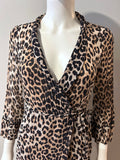 Ganni Leopard Wrap Dress Size 34/2