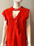 Longchamp Red Suede Dress Size 36/4