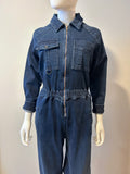 Mother The Racer Denim Worksuit Size Small