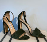 Manolo Blahnik Lauratop Sandals Hunter Green Size