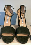 Manolo Blahnik Lauratop Sandals Hunter Green Size