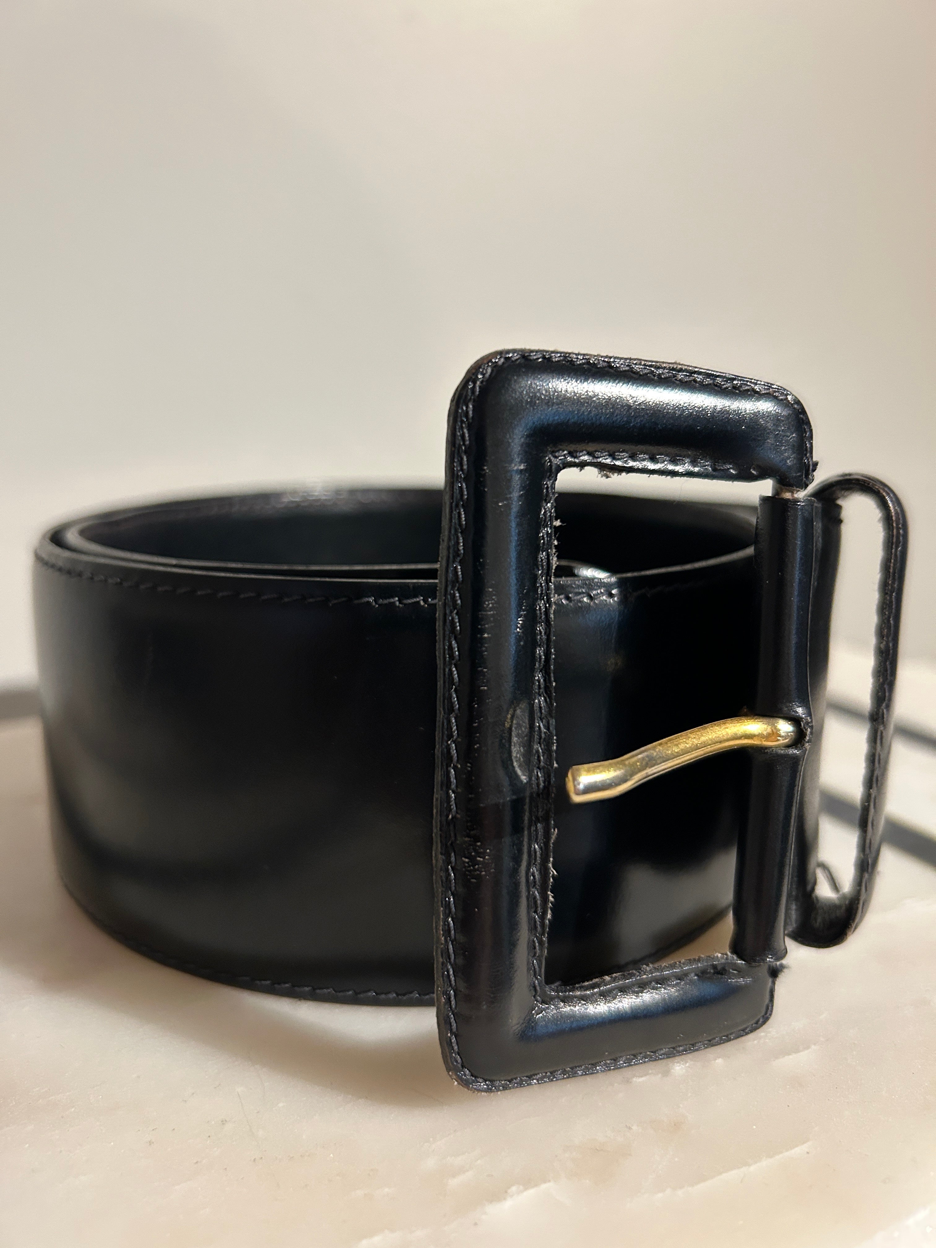 Prada Black Leather Belt Size 70/28