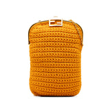 Crochet Baguette Phone Bag Orange - Lab Luxury Resale