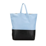 Bicolor Leather Vertical Cabas Tote Blue - Lab Luxury Resale