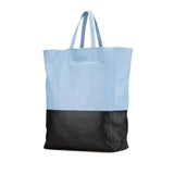 Bicolor Leather Vertical Cabas Tote Blue - Lab Luxury Resale