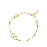 Gold Plated VLogo Signature Bracelet Gold - Lab Luxury Resale