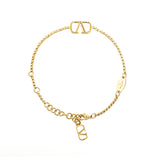 Gold Plated VLogo Signature Bracelet Gold - Lab Luxury Resale