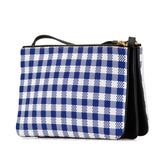 Small Gingham Trio Canvas Crossbody Blue - Lab Luxury Resale