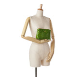 Vernice Gaufre Pouch Green - Lab Luxury Resale