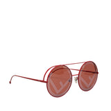 Fendi Run Away Round Tinted Sunglasses Red