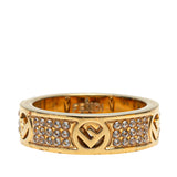 Gold Plated F Is Fendi Crystal Band Ring Gold - Lab Luxury Resale