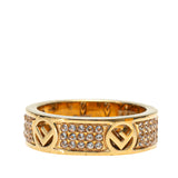 Gold Plated F Is Fendi Crystal Band Ring Gold - Lab Luxury Resale