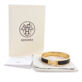 Hermès Narrow Enamel Clic HH Bracelet T5 Black