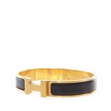 Narrow Enamel Clic HH Bracelet T5 Black - Lab Luxury Resale