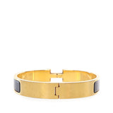 Narrow Enamel Clic HH Bracelet T5 Black - Lab Luxury Resale