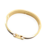 Narrow Enamel Clic HH Bracelet T5 Black - Lab Luxury Resale