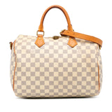 Damier Azur Speedy Bandouliere 30 White - Lab Luxury Resale