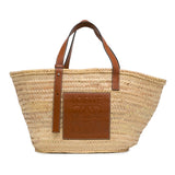 Large Raffia Basket Bag Brown - Lab Luxury Resale