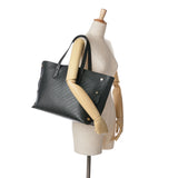 Givenchy Medium Leather Logo Embossed Bond Tote Black