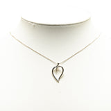 Tiffany Sterling Silver Open Leaf Pendant Necklace Silver