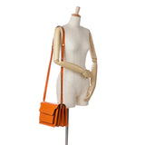 Large Leather Trunk Crossbody Orange - Lab Luxury Resale