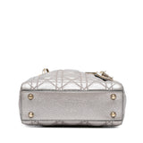 Mini Metallic Calfskin Cannage Supple Lady Dior Silver - Lab Luxury Resale