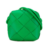 Mini Lambskin Intrecciato Cassette Camera Bag Green - Lab Luxury Resale