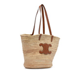 Large Triomphe Raffia Panier Tote Brown - Lab Luxury Resale