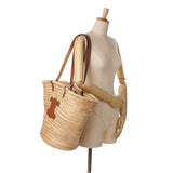 Large Triomphe Raffia Panier Tote Brown - Lab Luxury Resale