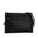 Intrecciato Double Pouch Bag Black - Lab Luxury Resale