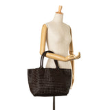 Bottega Veneta Small Intreccio Cabat Tote Brown