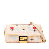 Embroidered Crochet Baguette White - Lab Luxury Resale