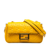 Zucca Embossed Chain Midi Baguette Yellow - Lab Luxury Resale