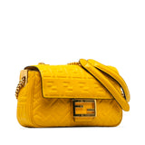 Zucca Embossed Chain Midi Baguette Yellow - Lab Luxury Resale