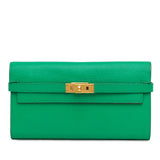 Chevre Mysore Kelly Longue Wallet Green - Lab Luxury Resale