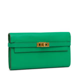 Chevre Mysore Kelly Longue Wallet Green - Lab Luxury Resale