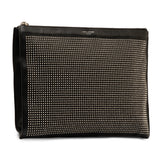 Studded Leather Clutch Bag Black - Lab Luxury Resale