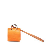 Milo Lambskin Swift Shopping Bag Charm Orange - Lab Luxury Resale