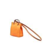 Milo Lambskin Swift Shopping Bag Charm Orange - Lab Luxury Resale