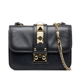 Small Rockstud Glam Lock Crossbody Black - Lab Luxury Resale