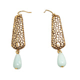 Fendi Gold Plated Turquoise French Hook Earrings