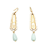 Gold Plated Turquoise French Hook Earrings Gold - Lab Luxury Resale