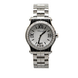 Quartz Stainless Steel Diamonds Happy Sport Watch Silver - Lab Luxury Resale