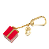 Gift Box Charm Key Ring Gold - Lab Luxury Resale