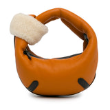 Mini Calfskin and Shearling Jodie Orange - Lab Luxury Resale